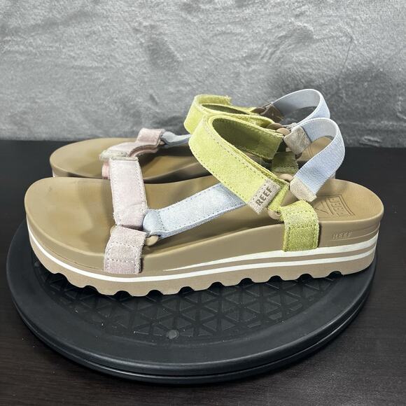 Reef Cushion Womens Size 8.5 Rem Hi Platform Strap Multicolor Meringue Sandals - Picture 3 of 11